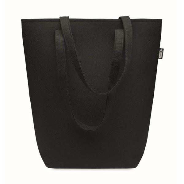 Obrázky: Černá nákupní plstěná taška RPET s dlouhými uchy, Obrázek 2