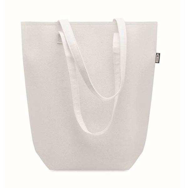 Obrázky: Bílá nákupní plstěná taška RPET s dlouhými uchy, Obrázek 2