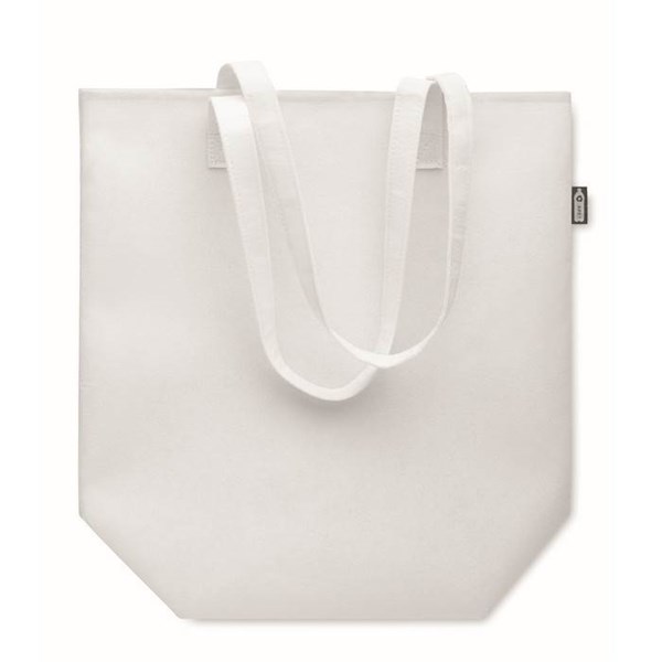 Obrázky: Bílá nákupní plstěná taška RPET s dlouhými uchy, Obrázek 4
