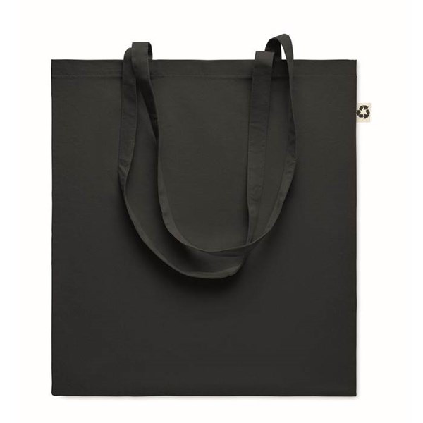 Obrázky: Černá nákupní taška z recykl. bavlny 140 g/m2, Obrázek 2