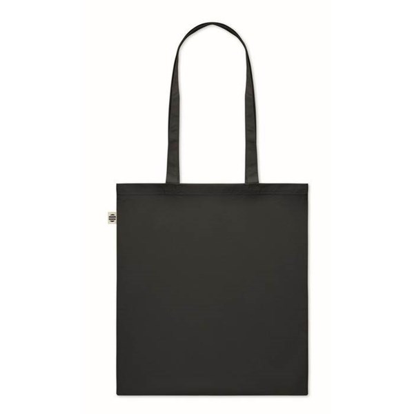 Obrázky: Černá nákupní taška z recykl. bavlny 140 g/m2, Obrázek 3