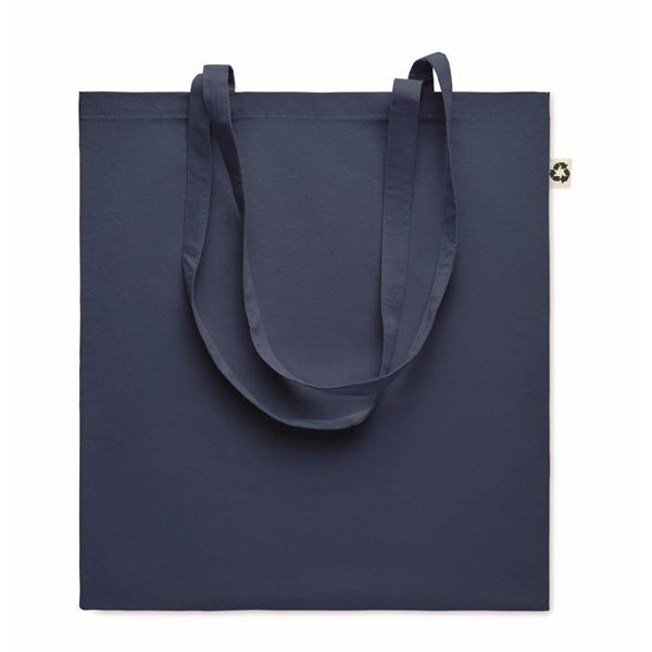 Obrázky: Modrá nákupní taška z recykl. bavlny 140 g/m2, Obrázek 2