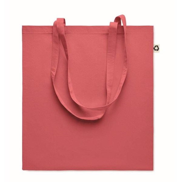 Obrázky: Červená nákupní taška z recykl. bavlny 140 g/m2, Obrázek 2