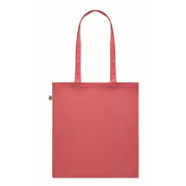 Obrázky: Červená nákupní taška z recykl. bavlny 140 g/m2, Obrázek 3
