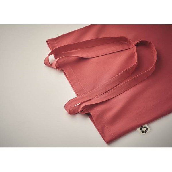 Obrázky: Červená nákupní taška z recykl. bavlny 140 g/m2, Obrázek 4