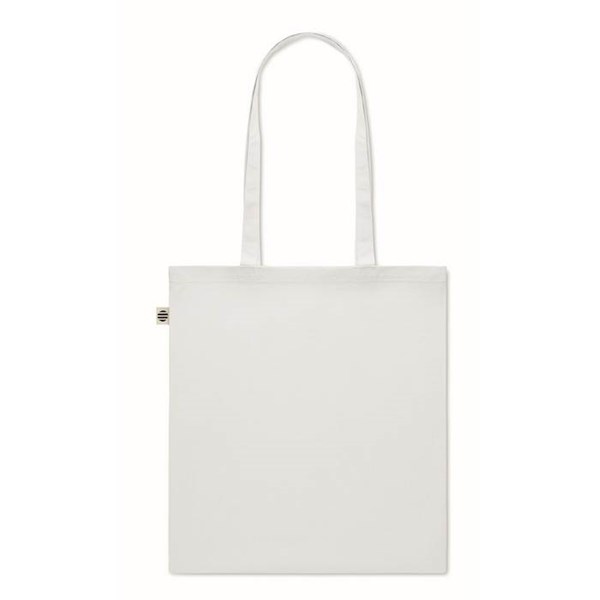 Obrázky: Bílá nákupní taška z recykl. bavlny 140 g/m2, Obrázek 3