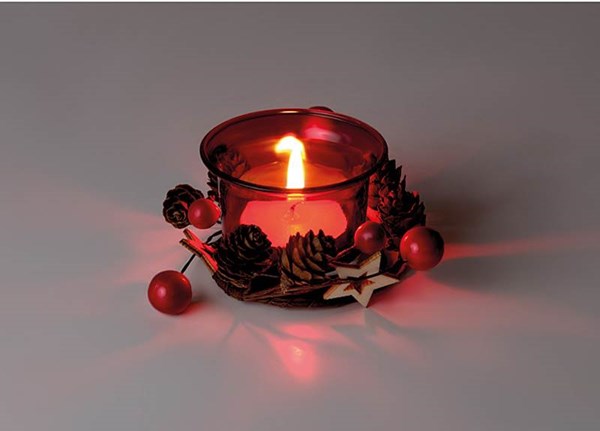 Obrázky: Červený skleněný stojánek na vánoční svíčku, Obrázek 4