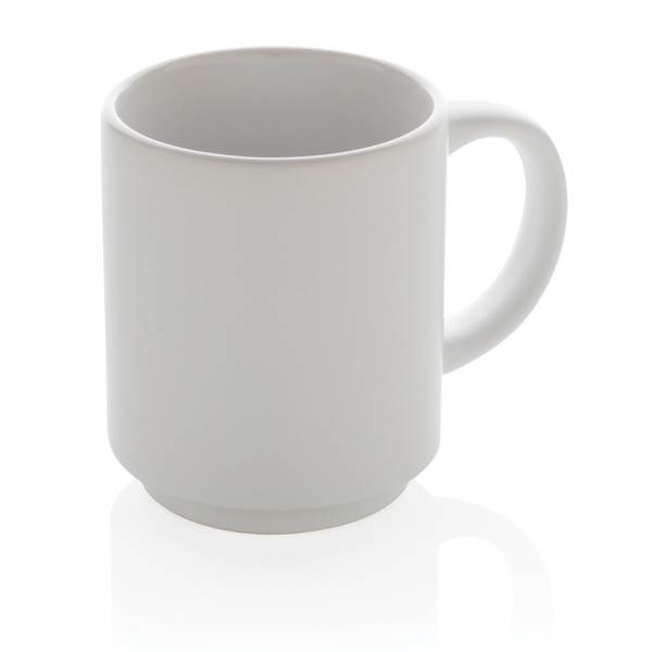 Obrázky: Stohovatelný keramický hrnek 180 ml bílý