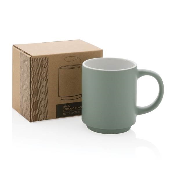 Obrázky: Stohovatelný keramický hrnek 180 ml zelený, Obrázek 8
