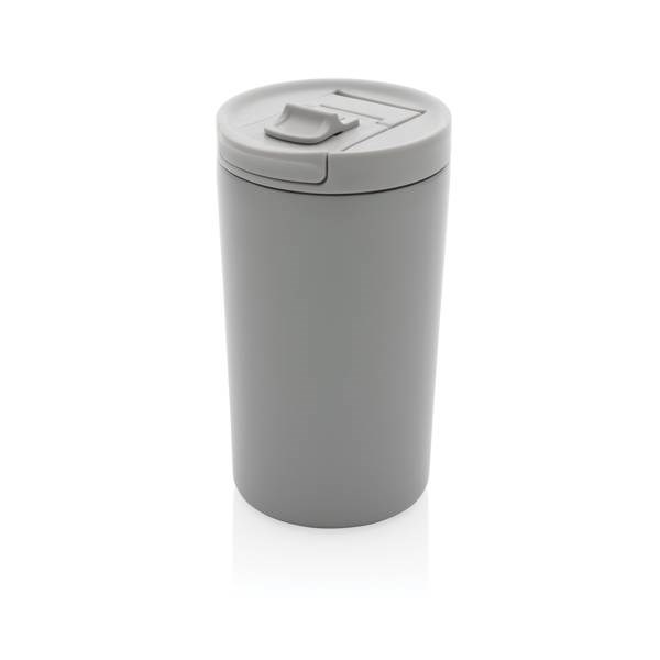 Obrázky: Termohrnek se zámkem z recykl. oceli 300 ml šedý
