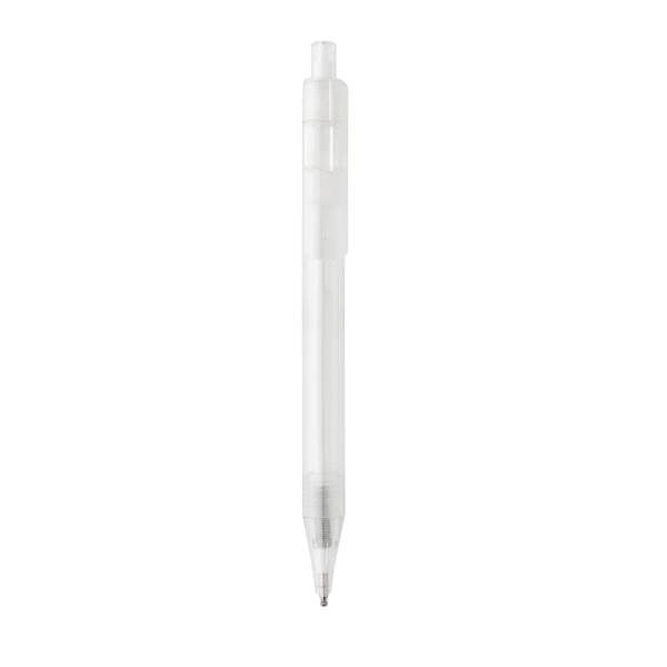 Obrázky: Průhledné pero X8 z GRS RPET, bílé, Obrázek 2