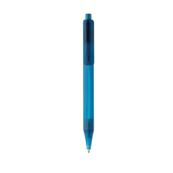Obrázky: Průhledné pero X8 z GRS RPET, modré, Obrázek 2