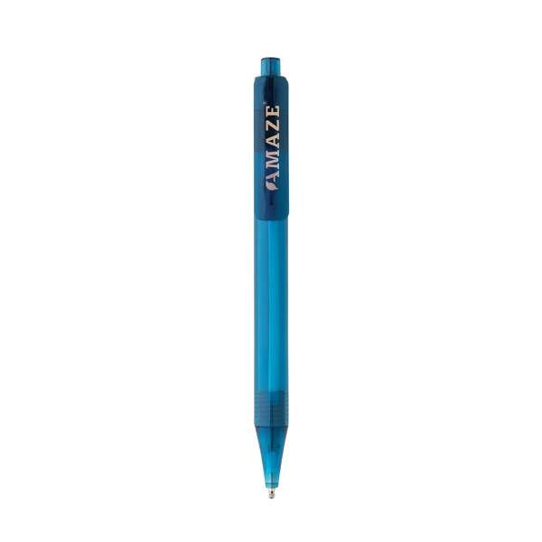 Obrázky: Průhledné pero X8 z GRS RPET, modré, Obrázek 4