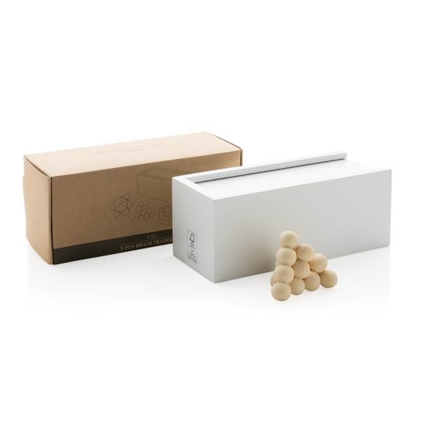 Obrázky: FSC® 3dílná sada dřevěných hlavolamů v bílé krabici, Obrázek 6