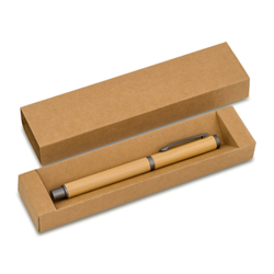 Obrázky: Pero z bambusu v kraftové krabičce, modrá náplň