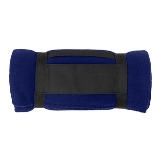 Obrázky: Tmavě modrá fleecová deka s úchytem, 180 g/m2, Obrázek 2
