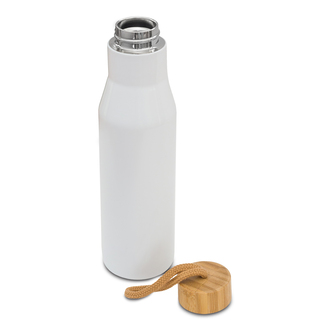 Obrázky: Bílá termoska 500 ml s bambusovým víčkem, Obrázek 2