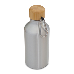 Obrázky: Stříbrná jednostěnná hliníková lahev 400 ml