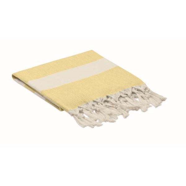Obrázky: Žlutá deka nebo ručník z recyk. tkaniny 140 g, Obrázek 2