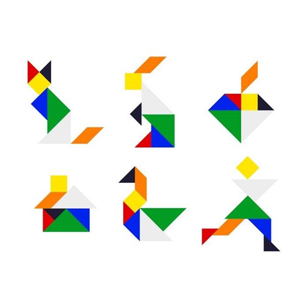 Obrázky: Dřevěná logická hra - puzzle Tangram, Obrázek 10