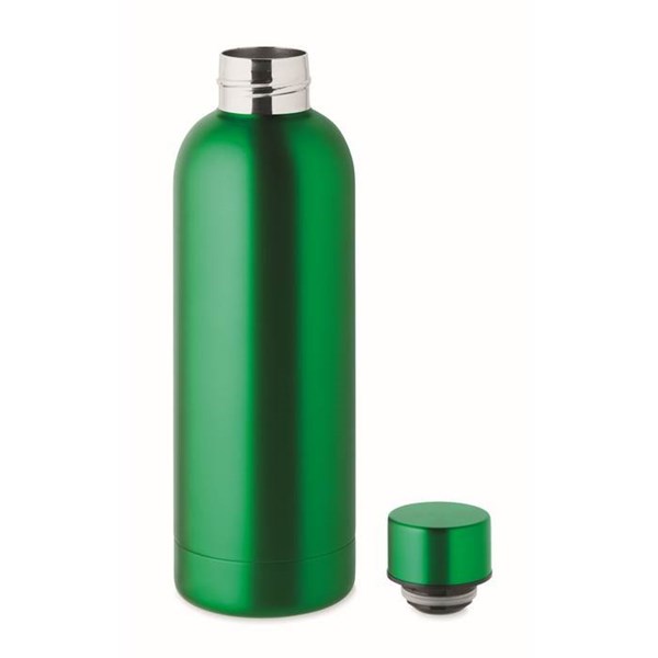 Obrázky: Dvoustěnná recykl. nerez láhev 0,5l, zelená, Obrázek 2
