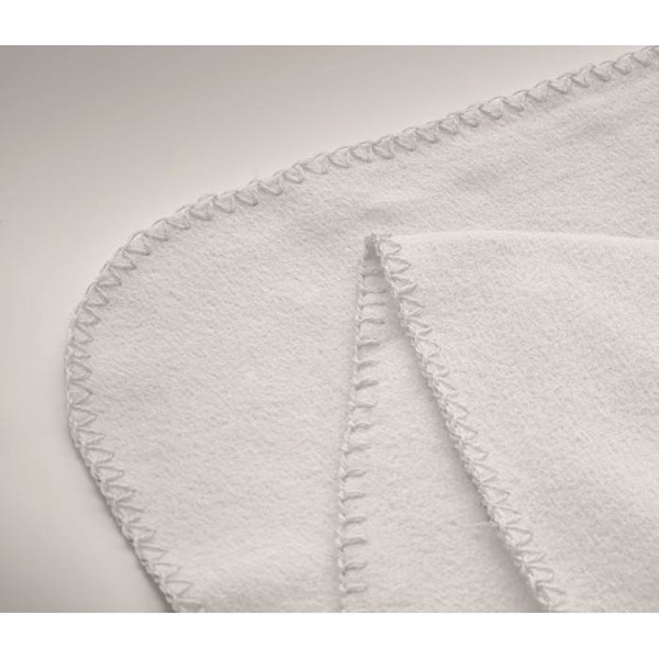 Obrázky: Bílá RPET fleecová deka 130 gr/m², Obrázek 4