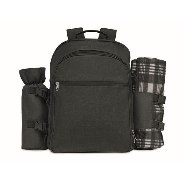 Obrázky: Černý piknikový batoh pro 4 osoby z 300D RPET PE, Obrázek 3