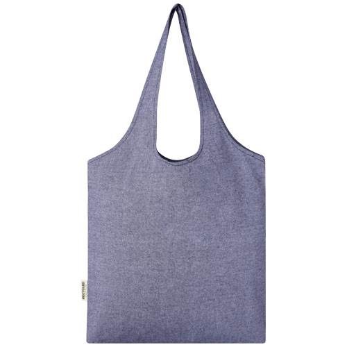 Obrázky: Nákupní taška z rec. bavlny 150 g, modrá, Obrázek 2