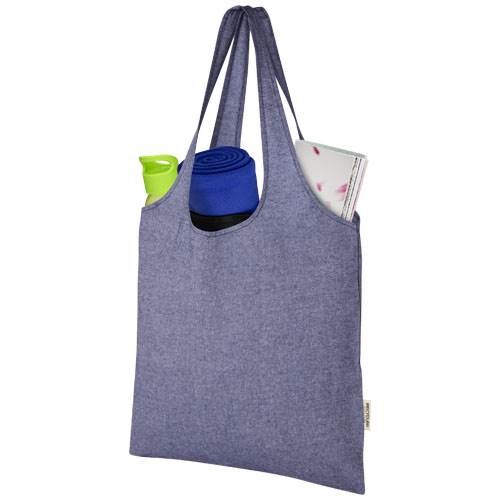 Obrázky: Nákupní taška z rec. bavlny 150 g, modrá, Obrázek 5