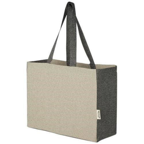 Obrázky: Nákupní taška rec. bavlna 190 g, kontrastní boky, Obrázek 1