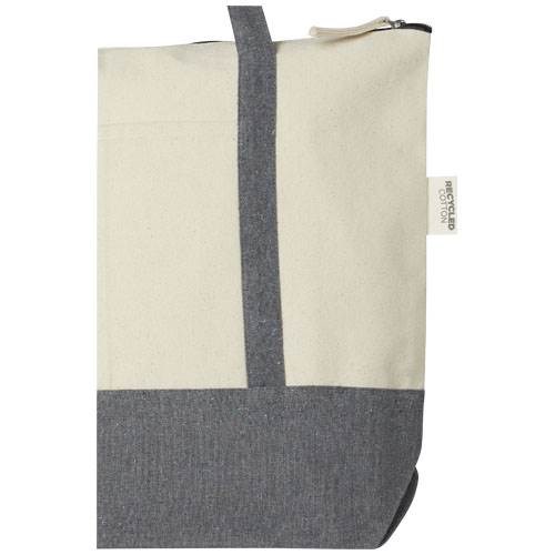 Obrázky: Dvoubarevná nákupní taška na zip,rec. bavlna 320 g, Obrázek 4