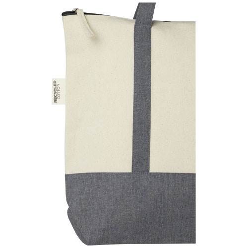 Obrázky: Dvoubarevná nákupní taška na zip,rec. bavlna 320 g, Obrázek 5