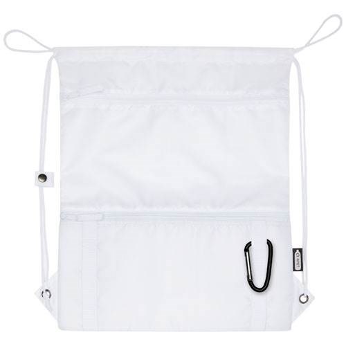 Obrázky: Recyklovaný bílý skládací batoh s přední kapsou, Obrázek 8
