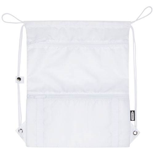 Obrázky: Recyklovaný bílý skládací batoh s přední kapsou, Obrázek 10