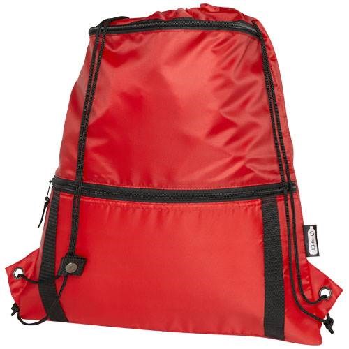 Obrázky: Recyklovaný červený skládací batoh s přední kapsou, Obrázek 1