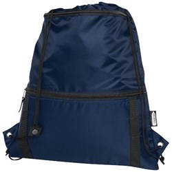 Obrázky: Recyklovaný tm.modrý skládací batoh s přední kapsou