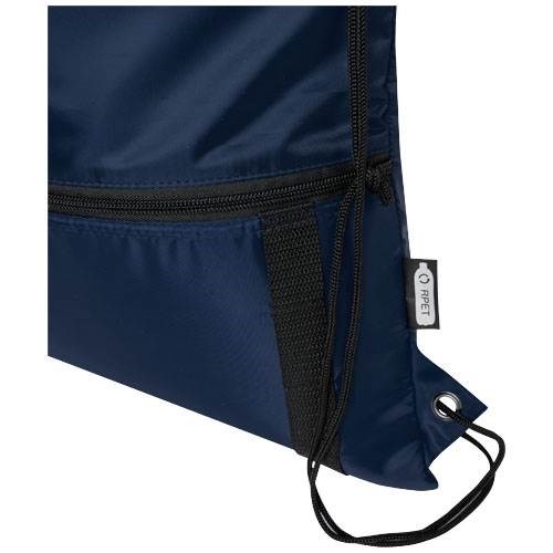 Obrázky: Recyklovaný tm.modrý skládací batoh s přední kapsou, Obrázek 4