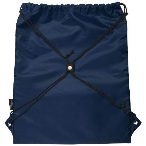 Obrázky: Recyklovaný tm.modrý skládací batoh s přední kapsou, Obrázek 6