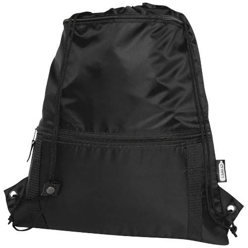 Obrázky: Recyklovaný černý skládací batoh s přední kapsou