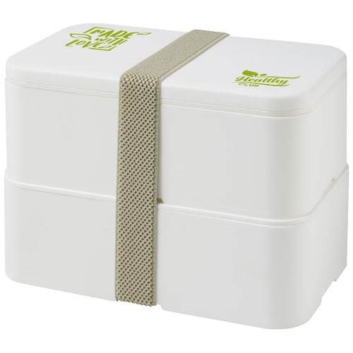 Obrázky: Dvoupatrová obědová krabička 2x700 ml, bílá, Obrázek 11