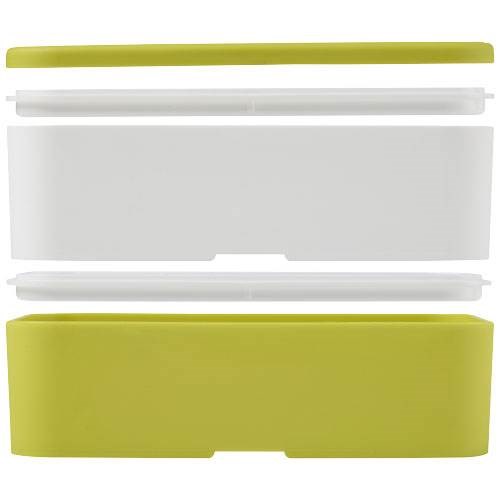 Obrázky: Dvoupatrová obědová krabička 2x700 ml, bílá/limetka, Obrázek 6