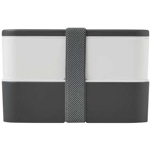 Obrázky: Dvoupatrová obědová krabička 2x700 ml, bílá/šedá, Obrázek 9