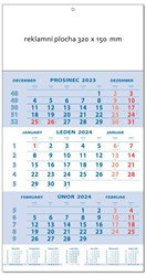Obrázky: Tříměsíční nástěnný kalendář modrý STANDARD