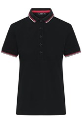 Obrázky: Dám. černá polokošile BLACK 210, červený proužek XS