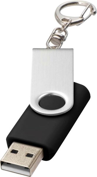 Obrázky: Twister stříbrno-černý USB flash disk,přívěsek, 32GB
