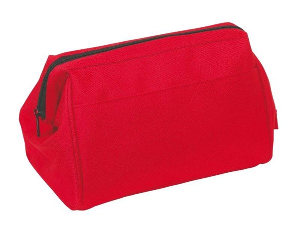 Obrázky: Červená polyesterová kosmetická taška na zip, Obrázek 1