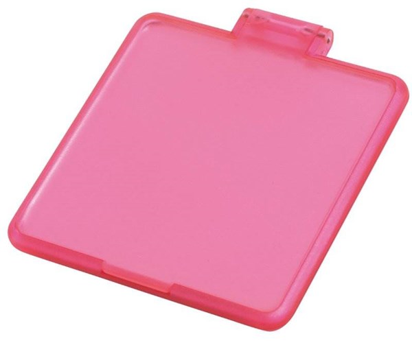 Obrázky: Transparentní růžové plastové kosmetické zrcátko, Obrázek 2