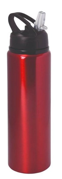 Obrázky: Červená hliníková láhev na pití 800 ml s pítkem, Obrázek 1
