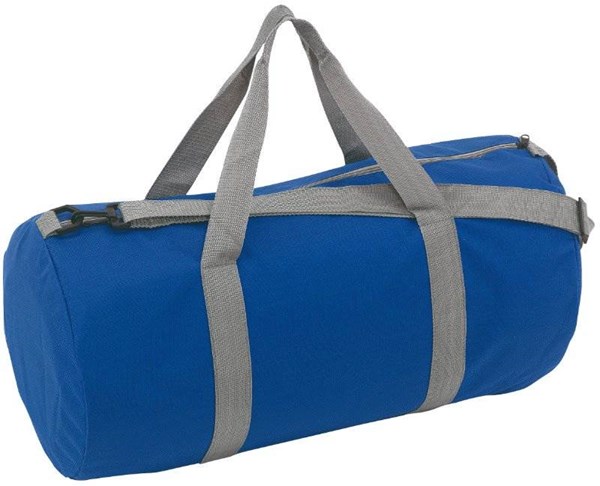 Obrázky: Modrá jednoduchá sportovní taška s šedými popruhy, Obrázek 1