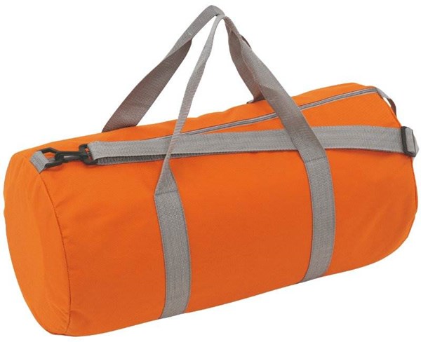 Obrázky: Oranžová jednoduchá sport. taška s šedými popruhy, Obrázek 1